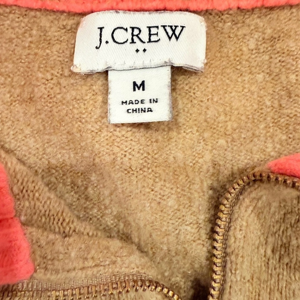 J. Crew Sweater Quarter Zip Sweater Women's Medium Gold Zipper - Picture 2 of 6